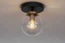 Plafondlamp 73412: modern, glas, helder glas, messing #1