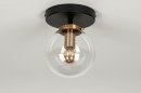 Plafondlamp 73412: modern, glas, helder glas, messing #2