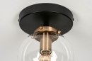 Plafondlamp 73412: modern, glas, helder glas, messing #4