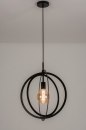 Pendelleuchte 73432: modern, Metall, schwarz, matt #1