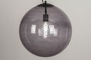 Foto 73462-3 anders: Hanglamp met grote bol van rookglas