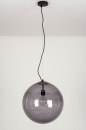 Foto 73462-4 anders: Hanglamp met grote bol van rookglas