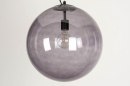 Foto 73462-6: Hanglamp met grote bol van rookglas