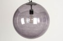 Foto 73462-6 anders: Hanglamp met grote bol van rookglas