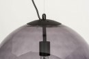 Foto 73462-7: Hanglamp met grote bol van rookglas
