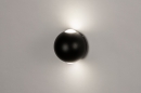 Foto 73489-2: Schwarze Up-Down-Wandleuchte in Kugelform für Innen, Außen und Bad IP54