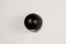 Foto 73489-4: Schwarze Up-Down-Wandleuchte in Kugelform für Innen, Außen und Bad IP54