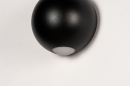 Foto 73489-6: Zwarte up-down wandlamp in bolvorm voor binnen, buiten en de badkamer IP54