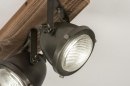 Foto 73497-7: Landelijke plafondlamp met hout en metaal
