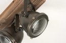 Foto 73497-9: Landelijke plafondlamp met hout en metaal