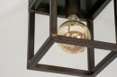 Foto 73499-8 detailfoto: Vierkante plafondlamp in old metal met messing lasnaden