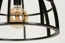 Foto 73501-10: Grote industriële hanglamp in zwart met hout