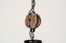 Foto 73501-11: Grote industriële hanglamp in zwart met hout