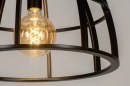 Foto 73501-9: Grote industriële hanglamp in zwart met hout