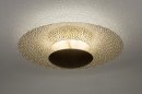 Foto 73527-1 onderaanzicht: sfeervolle, goudkleurige plafondlamp voorzien van led verlichting en stappendimmer