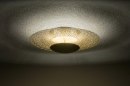 Foto 73527-2 onderaanzicht: sfeervolle, goudkleurige plafondlamp voorzien van led verlichting en stappendimmer