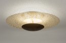Foto 73527-3 onderaanzicht: sfeervolle, goudkleurige plafondlamp voorzien van led verlichting en stappendimmer