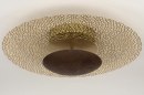 Foto 73527-4 onderaanzicht: sfeervolle, goudkleurige plafondlamp voorzien van led verlichting en stappendimmer