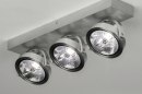 Foto 73574-1 schuinaanzicht: Industriële 3-lichts opbouwspot van aluminium met reflectoren