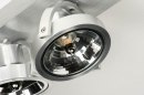 Foto 73574-8 detailfoto: Industriële 3-lichts opbouwspot van aluminium met reflectoren