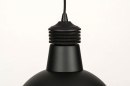 Foto 73592-10: Industriële hanglamp uitgevoerd in diepe, mat zwarte kleur, geschikt voor led.