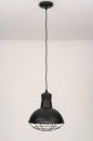 Foto 73592-4: Industriële hanglamp uitgevoerd in diepe, mat zwarte kleur, geschikt voor led.