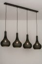 Hanglamp 73604: landelijk, modern, metaal, zwart #1