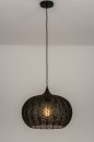 Pendelleuchte 73628: modern, Metall, schwarz, matt #1