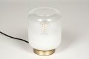 Foto 73630-3: Frisse, witte tafellamp van glas uitgevoerd in de kleur wit, geschikt voor led.