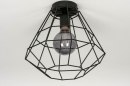 Plafondlamp 73633: modern, retro, metaal, zwart #3