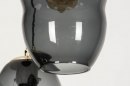 Foto 73641-10: Waanzinnig mooie hanglamp van glas uitgevoerd in een grijs / zwarte kleur (rookglas). 