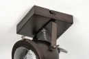Foto 73651-14: Landelijke plafondlamp in zwartbruin met vintage look
