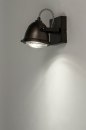 Foto 73651-16: Landelijke plafondlamp in zwartbruin met vintage look