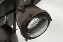 Foto 73653-9: Landelijke plafondlamp met drie spots in zwartbruin en vintage look