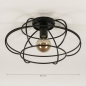 Plafondlamp 73657: industrieel, modern, metaal, zwart #8