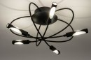Foto 73665-2: Sfeervolle badkamerlamp plafondlamp uitgevoerd in mat zwarte kleur.