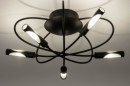 Plafondlamp 73665: modern, eigentijds klassiek, metaal, zwart #3