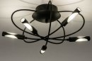 Plafondlamp 73665: modern, eigentijds klassiek, metaal, zwart #5