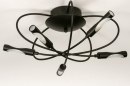 Foto 73665-7: Sfeervolle badkamerlamp plafondlamp uitgevoerd in mat zwarte kleur.