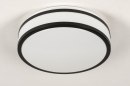 Foto 73675-2: Moderne, runde Deckenleuchte für das Badezimmer, in Schwarz und Weiß, für LED geeignet