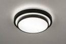 Foto 73677-1 onderaanzicht: Zwarte ronde plafondlamp voor basisverlichting IP44