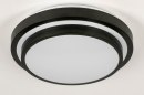 Foto 73677-2 onderaanzicht: Zwarte ronde plafondlamp voor basisverlichting IP44