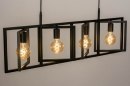 Foto 73690-4: Moderne schwarze Hängeleuchte mit 4 Lichtpunkten / Fassungleuchten, für LED geeignet