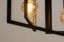 Foto 73690-9 detailfoto: Stoere frame hanglamp van metaal in het zwart