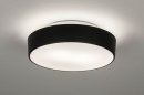 Foto 73710-2 onderaanzicht: Zwarte basic plafonlamp in het rond met mat glas