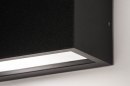 Foto 73740-5: Moderne mattschwarz/weiße Außenleuchte mit LED-Beleuchtung