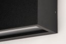 Foto 73740-6: Moderne mattschwarz/weiße Außenleuchte mit LED-Beleuchtung
