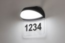 Foto 73749-1: Moderne LED-Außenleuchte mit Hausnummerschild und LED-Beleuchtung