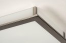 Foto 73761-8: Quadratische Deckenleuchte aus weißem Opalglas und Stahl, für LED geeignet