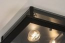 Foto 73762-6: Vierkante plafondlamp in het zwart met rookglas